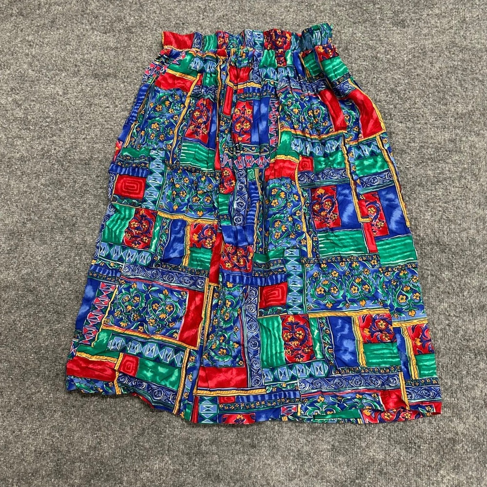 Special Effects Skirt Womens Size M Multicolor Patchwork Geometric Midi Casual